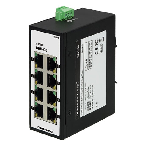 産業用イーサネット<br>スイッチングハブ<br>ギガビット 8ポート<br><b>DEH-G8</b>