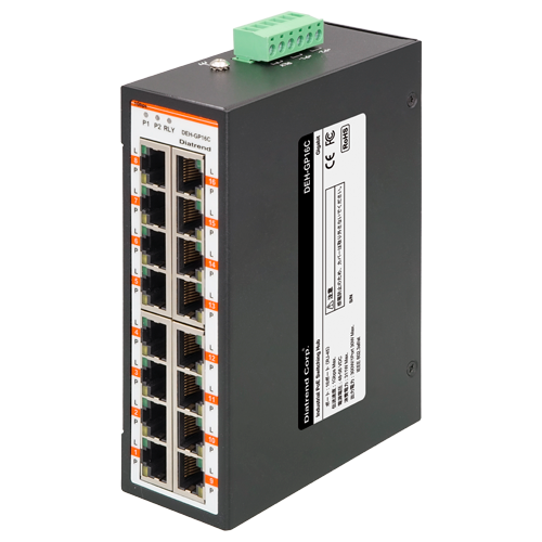 産業用PoEスイッチングハブ<br>ギガビットタイプ<br><b>DEH-GP16C</b>