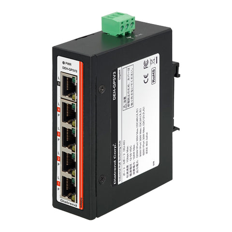 産業用PoEスイッチングハブ<br>ギガビット 5ポート<br><b>DEH-GP5V3</b>