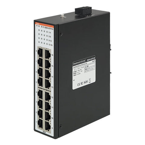 産業用イーサネット<br>スイッチングハブ<br>ギガビット 16ポート<br><b>DEH-GTX16</b>