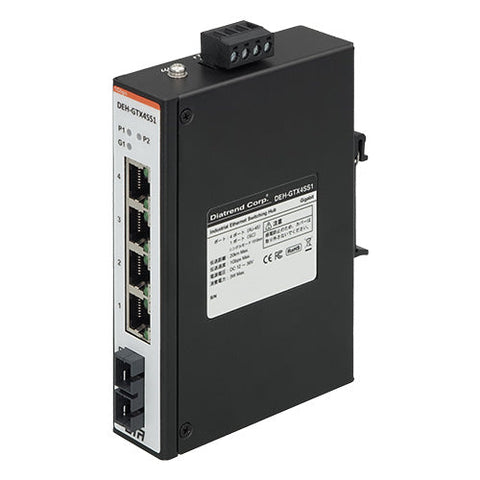 産業用イーサネット<br>スイッチングハブ<br>ギガビット 4ポート SC 1ポート<br>シングルモード<br><b>DEH-GTX4SS1</b>