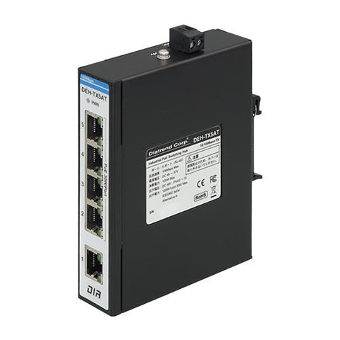 産業用PoEスイッチングハブ<br>100BASE-TX<br>PoE4ポート イーサネット1ポート<br><b>DEH-TX5AT</b>