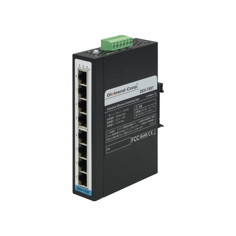 産業用イーサネット<br>スイッチングハブ<br>100BASE-TX 8ポート<br><b>DEH-TX8T</b>