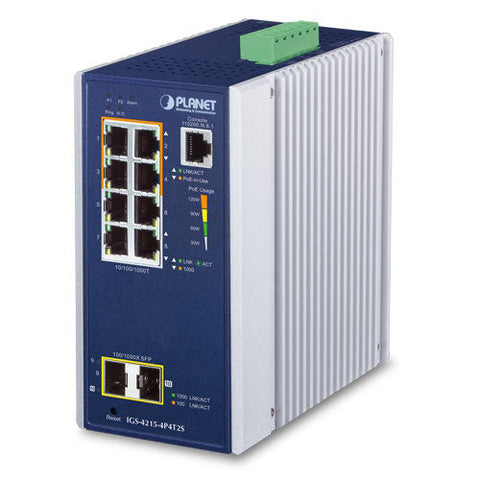 産業用PoE+マネージドギガビットイーサネットスイッチングハブ SFPポート付<br><b>IGS-4215-4P4T2S</b>