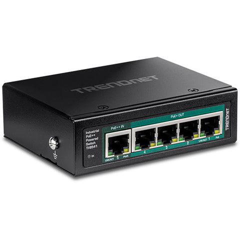 PoEパススルー機能付5ポート産業用ギガビットPoE++対応DINレールスイッチ<br><b>TI-B541</b>