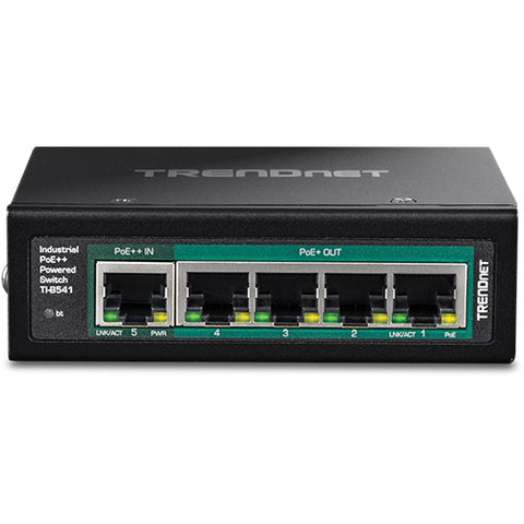 PoEパススルー機能付5ポート産業用ギガビットPoE++対応DINレールスイッチ<br><b>TI-B541</b>