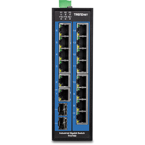 16ポート産業用ギガビットDINレールスイッチ | TI-G162 – DIA-EC