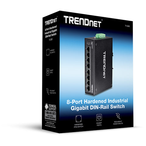8ポート産業用ギガビットDINレールスイッチ<br><b>TI-G80</b>