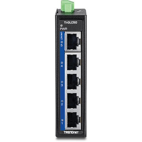 5ポート産業用ギガビットDINレールミニスイッチ<br><b>TI-GLC50</b>