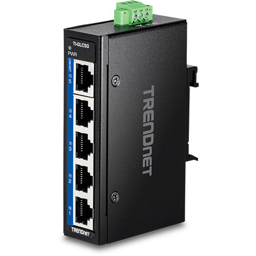 5ポート産業用ギガビット<br>DINレールミニスイッチ<br><b>TI-GLC50</b>