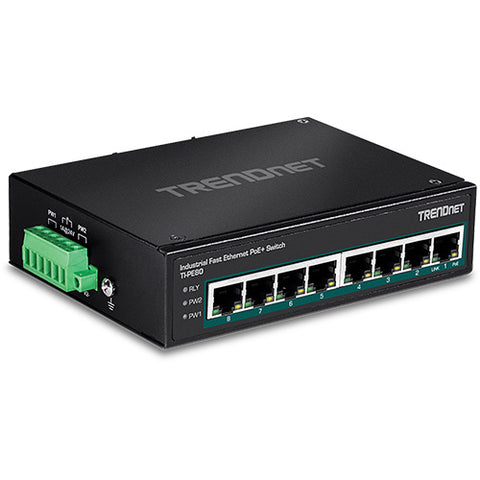 8ポート産業用ファストイーサネットPoE+DINレールスイッチ<br><b>TI-PE80</b>