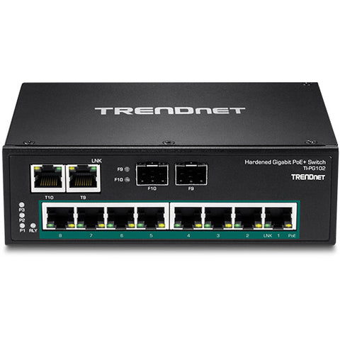 10ポート産業用ギガビットPoE+ DINレールスイッチ<br><b>TI-PG102</b>