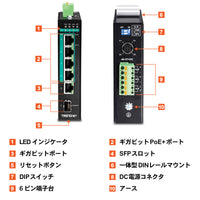 5ポート産業用ギガビットPoE+<br>DINレールスイッチ<br><b>TI-PG541</b>