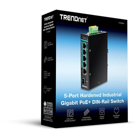 5ポート産業用ギガビットPoE+DINレールスイッチ<br><b>TI-PG541</b>