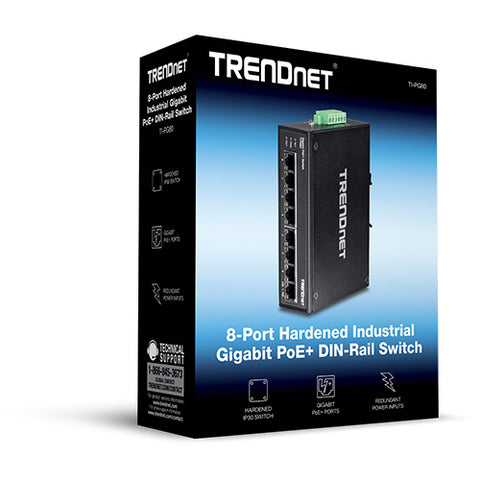 8ポート産業用ギガビットPoE+DINレールスイッチ<br><b>TI-PG80</b>