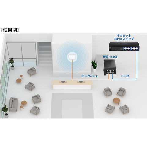 ギガビットPoE+インジェクター<br><b>TPE-114GI/A</b>
