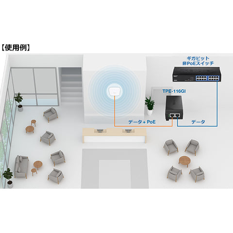 ギガビット60W PoE++インジェクター<br><b>TPE-116GI/A</b>
