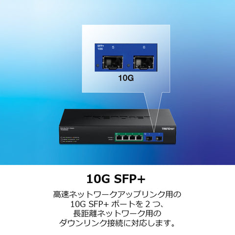 6ポート 2.5G GaN電源 PoE++スイッチ 10G SFP+ポート搭載（240W）<br><b>TPE-BG5062/A</b>