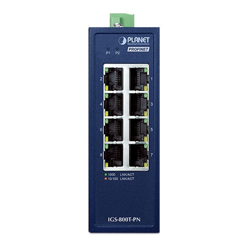 コンパクト産業用8ポート10/100/1000T PROFINETスイッチ | IGS-800T-PN