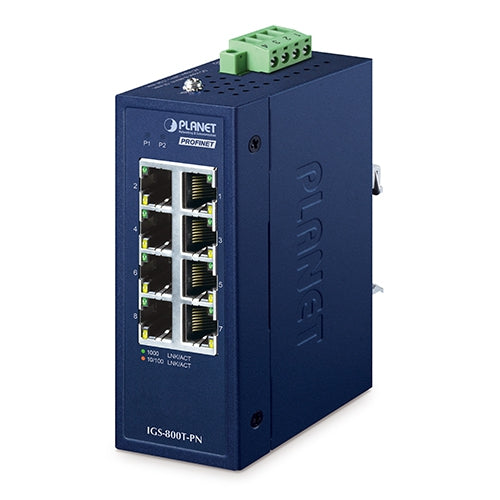 コンパクト産業用8ポート10/100/1000T PROFINETスイッチ<br><b>IGS-800T-PN</b>