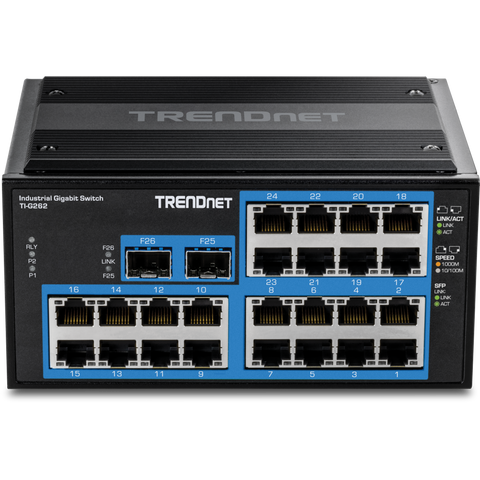 26ポート 堅牢 産業用ギガビットDINレールスイッチ<br><b>TI-G262</b>