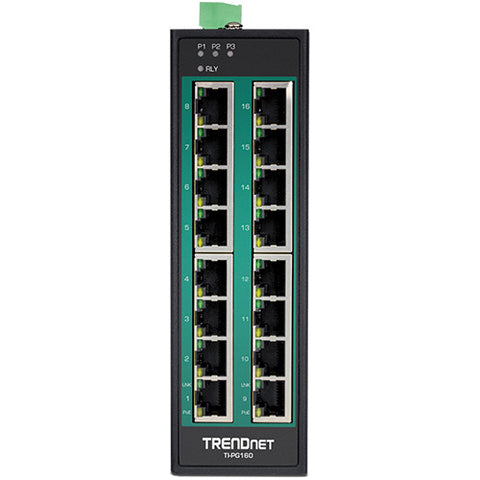 16ポート産業用ギガビットPoE+ DINレールスイッチ<br><b>TI-PG160</b>