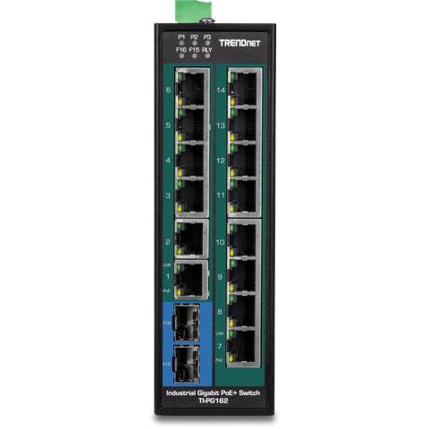16ポート 産業用ギガビットPoE+ DINレールスイッチ<br><b>TI-PG162</b>