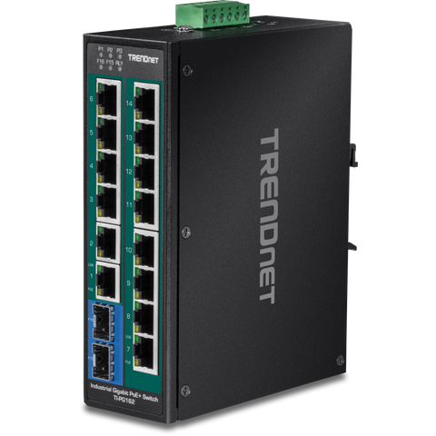 16ポート 産業用ギガビットPoE+ DINレールスイッチ<br><b>TI-PG162</b>