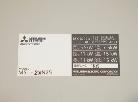 電磁開閉器 <b>MS-2XN25 22A 200V AC200V</b>