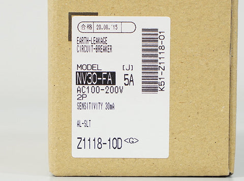 漏電遮断器(NV) <b>NV30-FA 2P 5A AC100-200V 30MA AL-SLT</b>