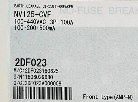 漏電遮断器(NV) <b>NV125-CVF 3P 100A 100-440V 1.2.500MA</b>