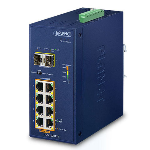 産業用PoE+ギガビットイーサネットスイッチングハブ SFPポート付<br><b>IGS-1020PTF</b>