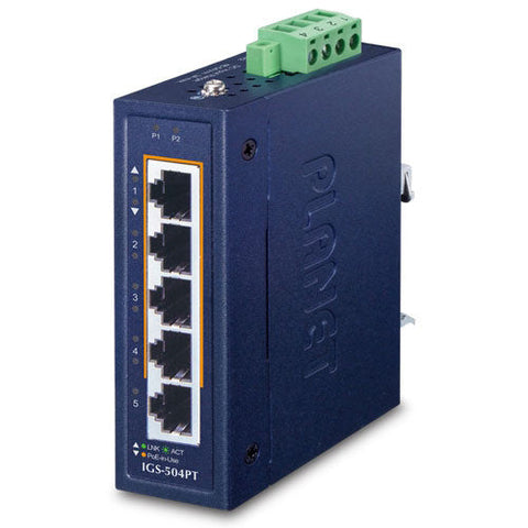 産業用PoE+ギガビットイーサネットスイッチングハブ<br><b>IGS-504PT</b>