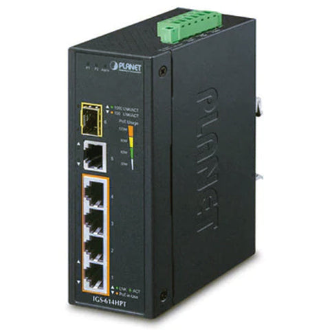 産業用PoE+ギガビットイーサネットスイッチングハブ SFPポート付<br><b>IGS-614HPT</b>